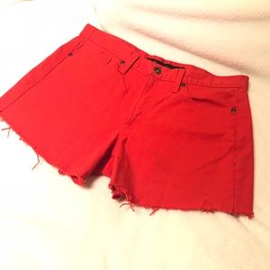 Women’s Calvin Klein red jean shorts NWOT